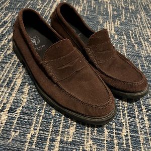Johnston & Murphy chocolate suede loafers - size 10